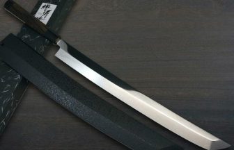 Sakai Takayuki Knives Selection 33-Layer VG10 Damascus Indigo, GINGA ZA-18 69-Layer Damascus and ZANGETSU Honyaki Ginsan